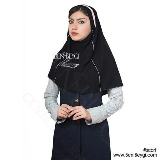 مدل مقنعه | پارچه کرپ | تل سر خود دو درز MI-3763