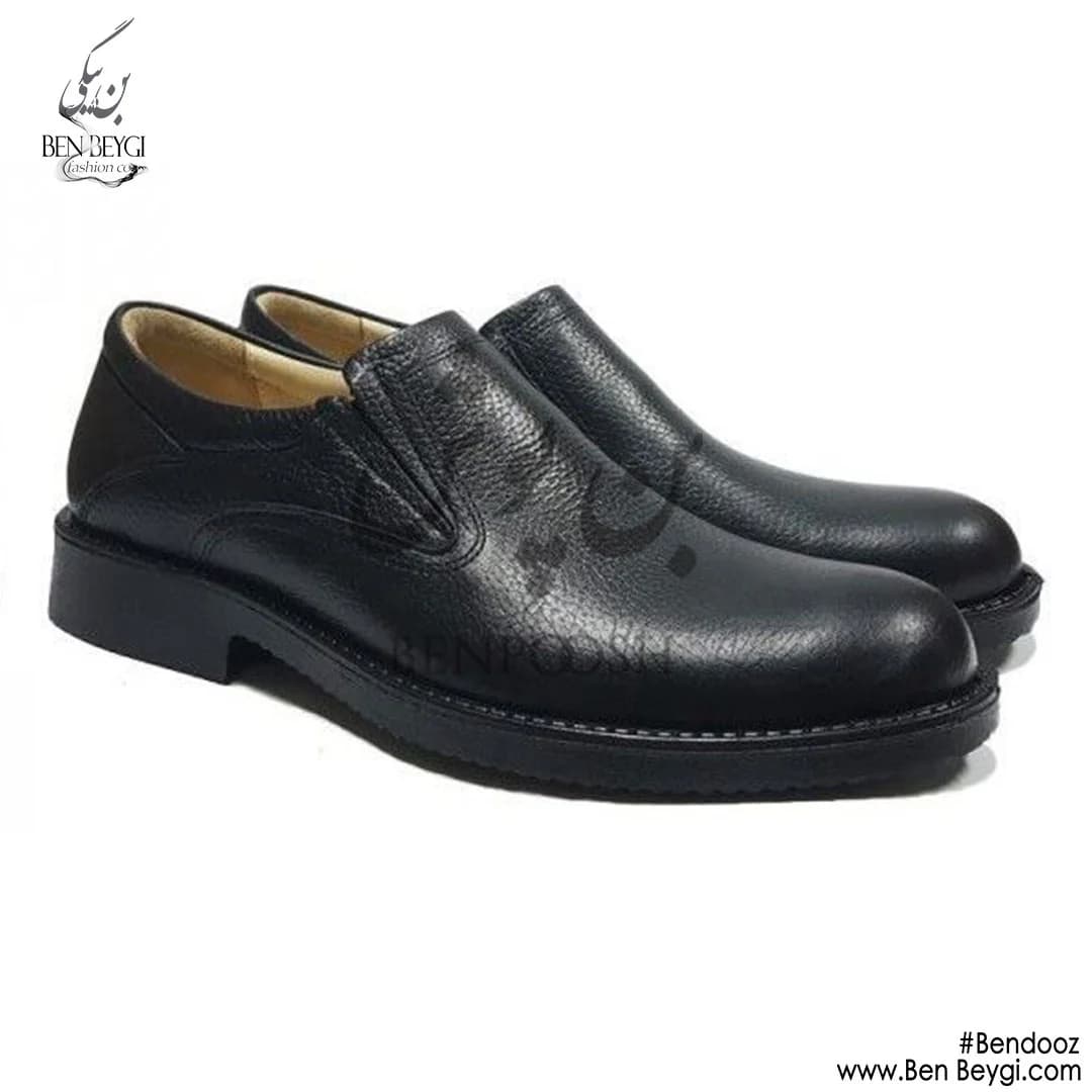 کفش چرم مردانه بدون بند جنس زیره پی یو مدل اداری کد AB-16989