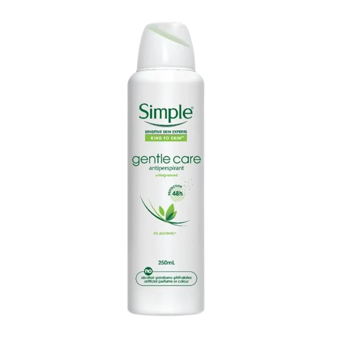 اسپری ضد تعریق بدون بو gentle care سیمپل 250 میل