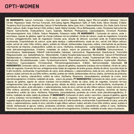 مولتی ویتامین زنانه اپتی ومن اپتیموم ناتریشن Optimum Nutrition Opti-Women — تصویر ۹