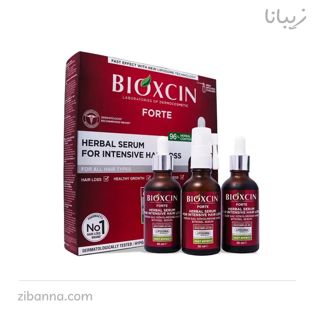سرم ضد ریزش مو فورت بیوکسین BIOXCIN FORTE HERBAL SERUM حجم150ml — تصویر ۲