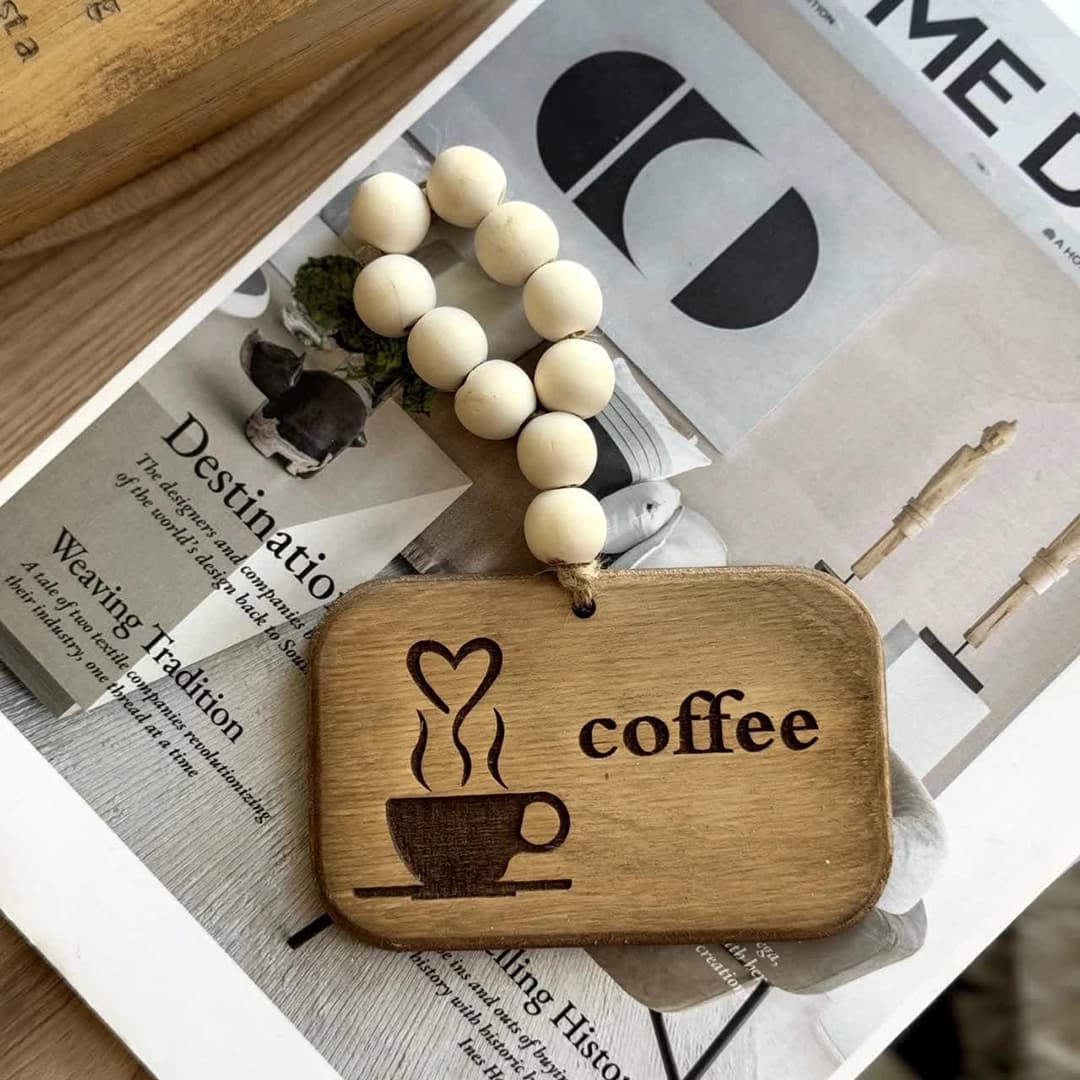 آویز چوبی کافی