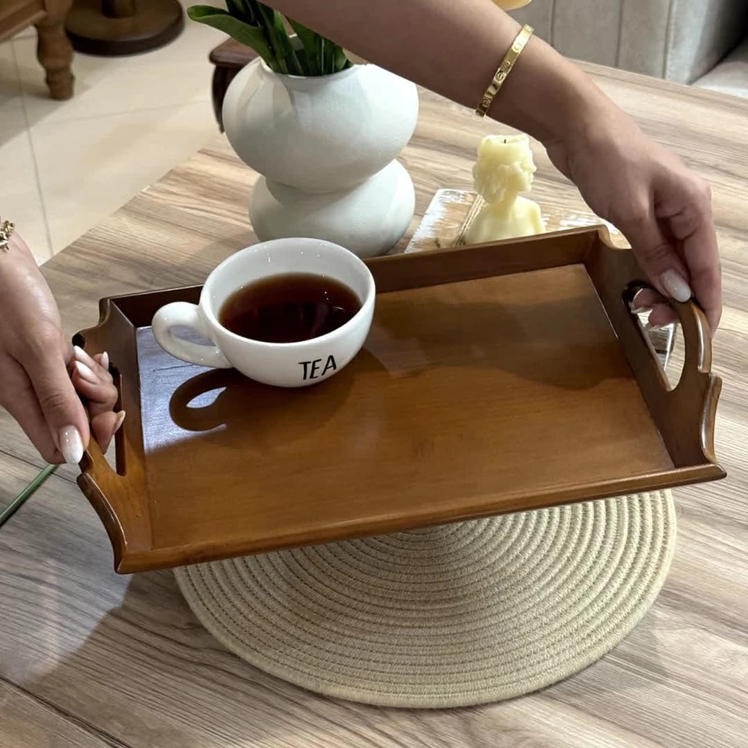 سینی دسته دالبر چوبی — تصویر ۴