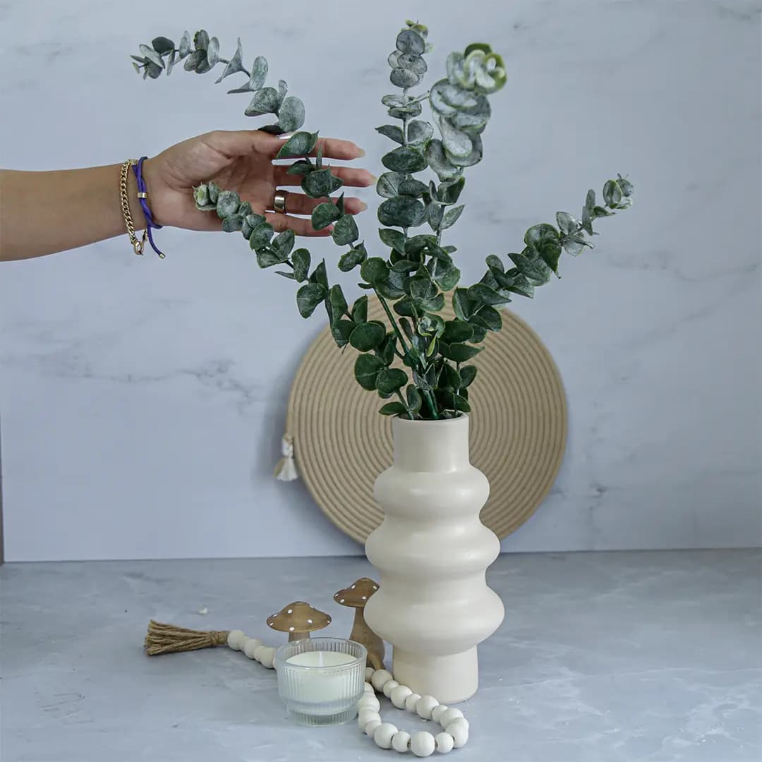 دسته گل اکالیپتوس چرمی برفی واراداتی
