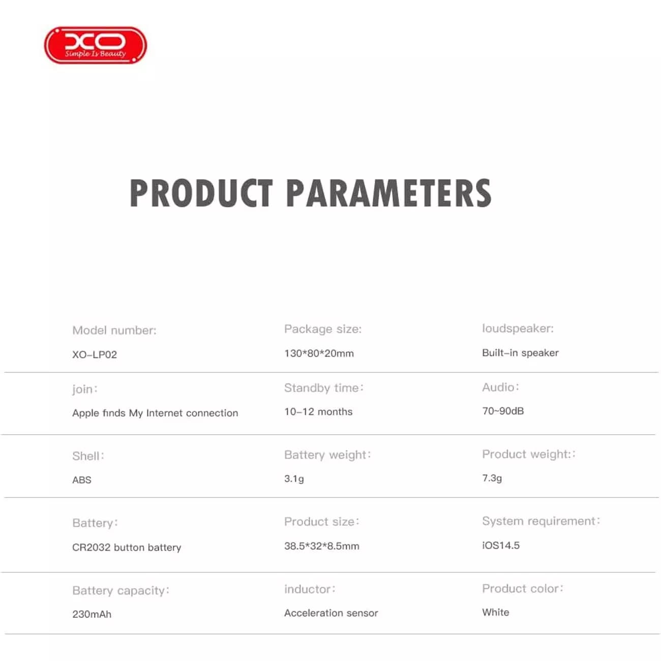 تگ ردیاب بلوتوثی هوشمند ایکس او XO LP02 — تصویر ۴
