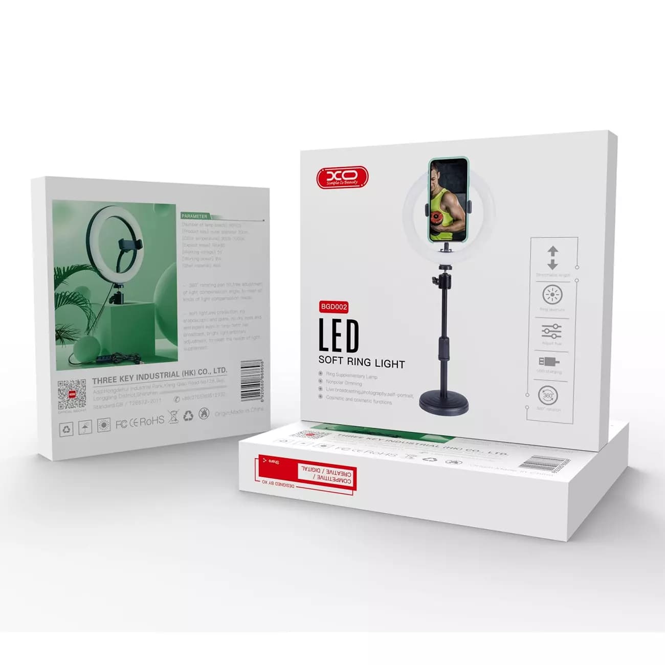 رینگ لایت 8 اینچی و پایه موبایل ایکس او XO BGD002/SMN-8 — تصویر ۲