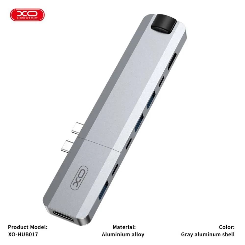 هاب 9 پورت ایکس او مدل XO HUB017 type-c 9-in-1 Magnetic Metal Docking Station — تصویر ۳