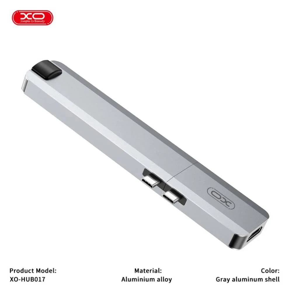 هاب 9 پورت ایکس او مدل XO HUB017 type-c 9-in-1 Magnetic Metal Docking Station — تصویر ۵