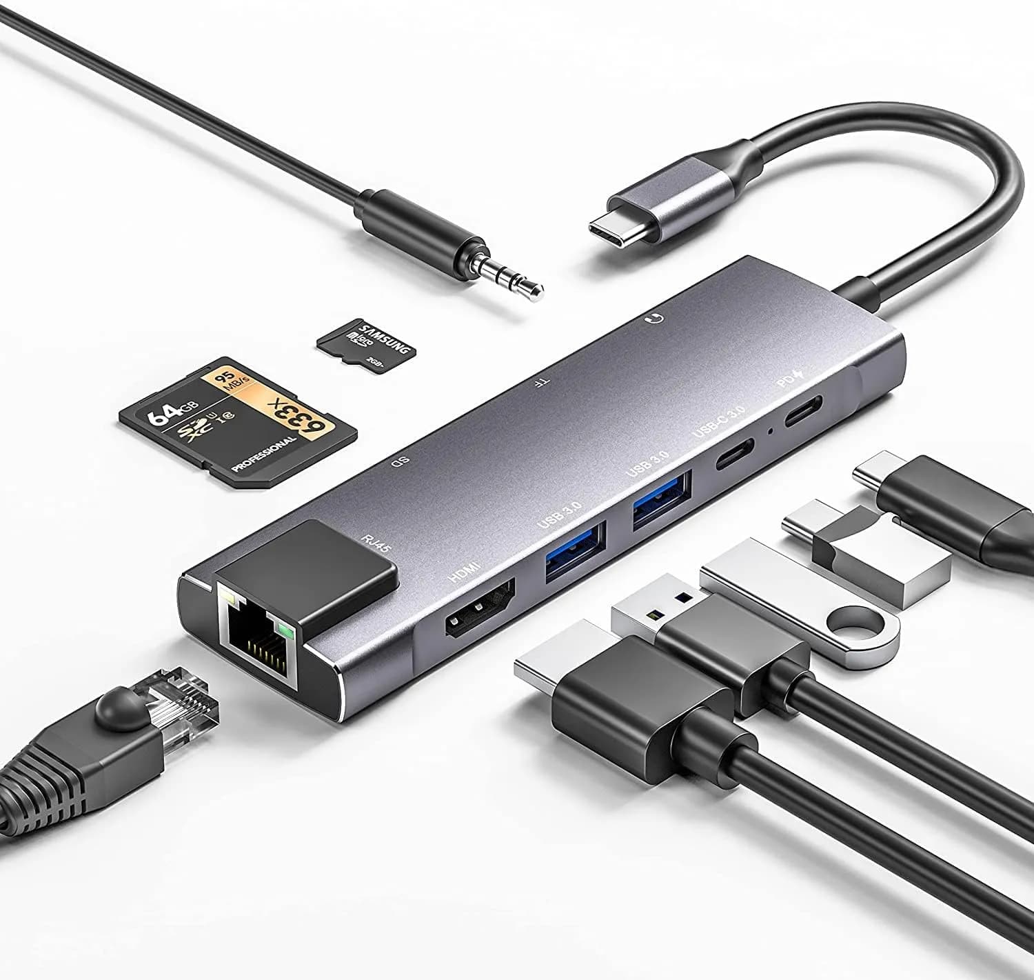 هاب 9 پورت ایکس او مدل XO HUB017 type-c 9-in-1 Magnetic Metal Docking Station — تصویر ۲