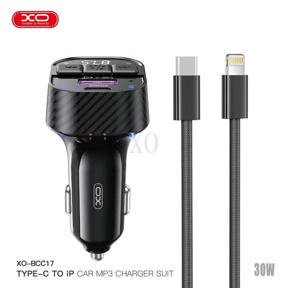 شارژر فندکی 20 وات ایکس او مدل XO BCC17 PD همراه کابل تایپ سی