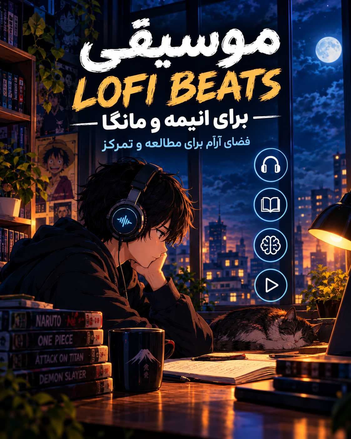 موسیقی Lofi Beats برای انیمه و مانگا | فضای آرام برای مطالعه و تمرکز