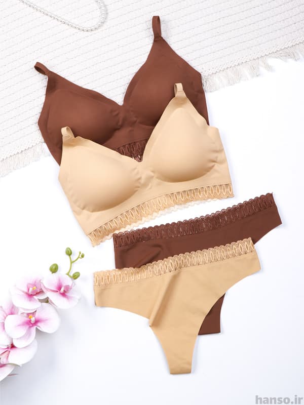 ست نیم تنه و شورت لیزری اسفنجی بدون فنر کد 2300