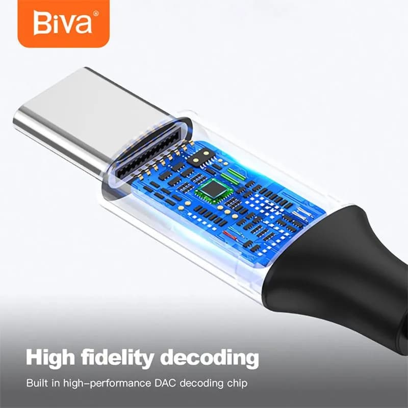 کابل تبدیل Type C به پورت AUX بیوا Biva Jack-01T — تصویر ۳