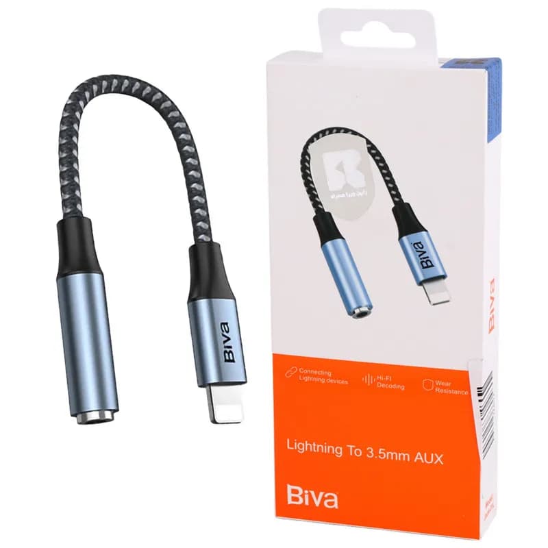 کابل تبدیل لایتنینگ به Aux بیوا Biva Jack-01L