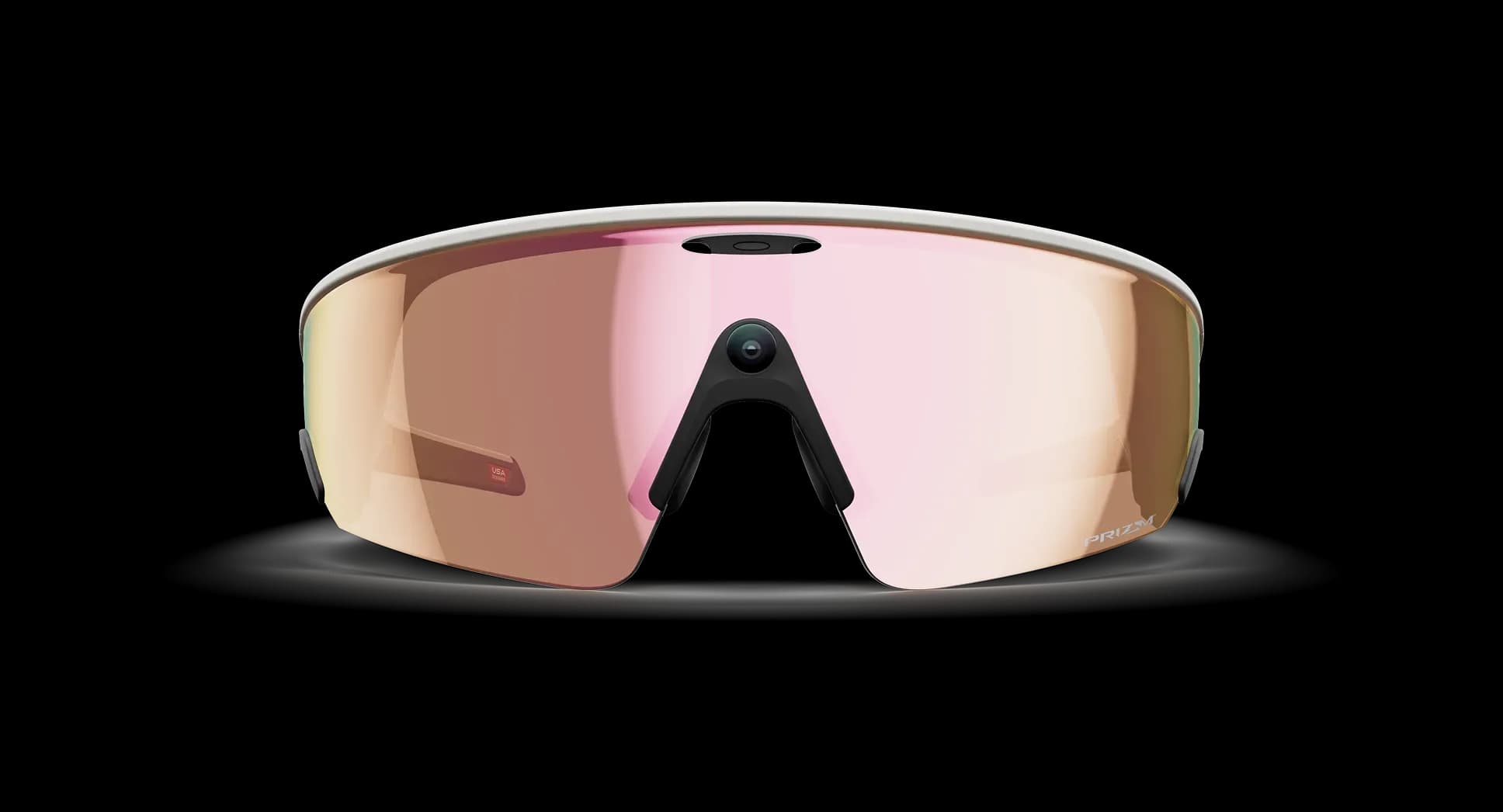 عینک هوشمند Oakley Meta مدل Vanguard فریم سفید لنز رز گلد پرایزم — تصویر ۳