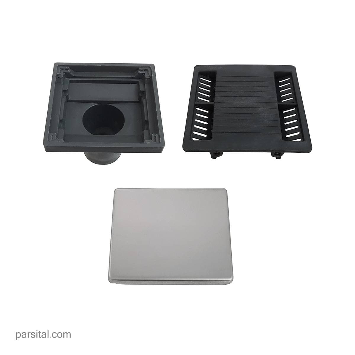 کفشور پلاستیکی ماژین 11×11 درب استیل صاف طوسی — تصویر ۳
