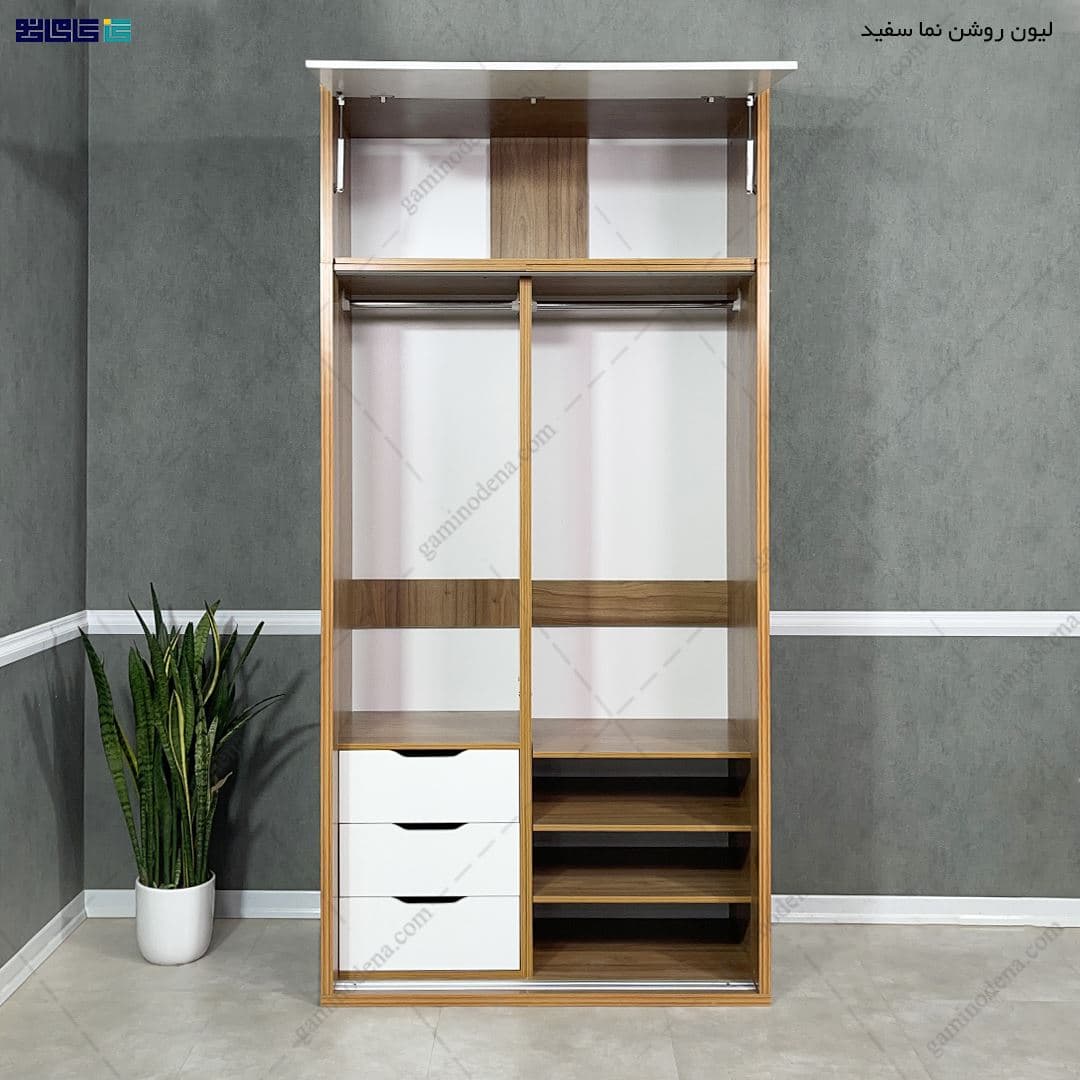 کمد لباس ریلی سه تیکه آینه دار نرگس — تصویر ۷