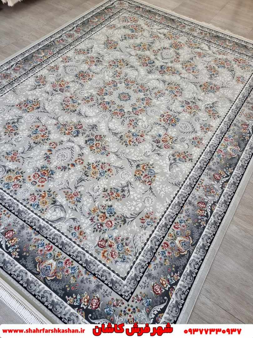 فرش 1200 شانه افشان طرح پارسا زمینه ترمه ای — تصویر ۳