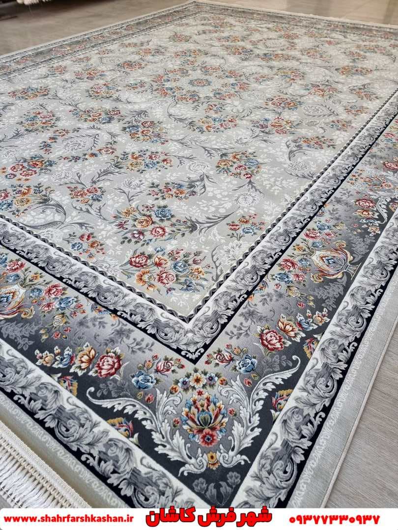 فرش 1200 شانه افشان طرح پارسا زمینه ترمه ای — تصویر ۲