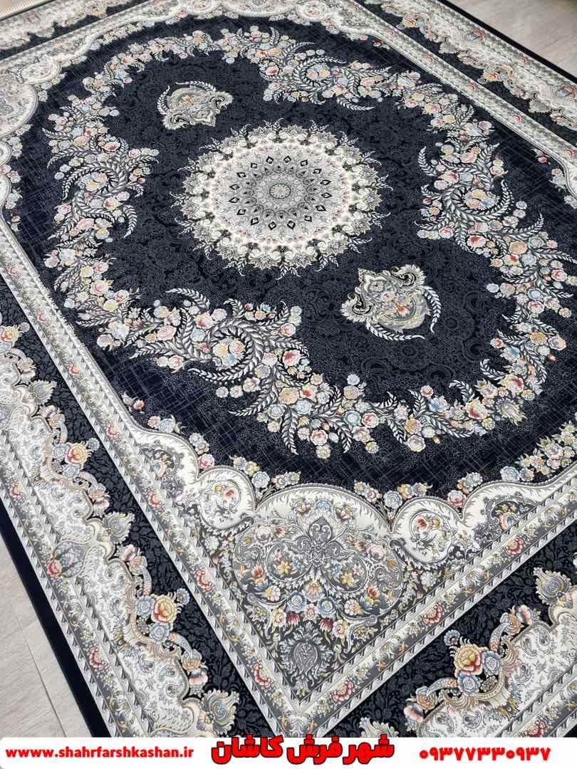 فرش جدید 1200 شانه طرح اطلس سرمه ای — تصویر ۲
