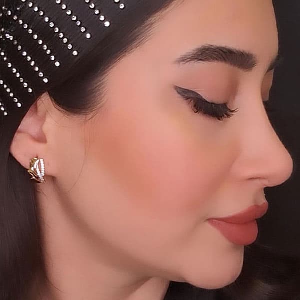 گوشواره زنانه نگیندار ژوپینگ طلایی