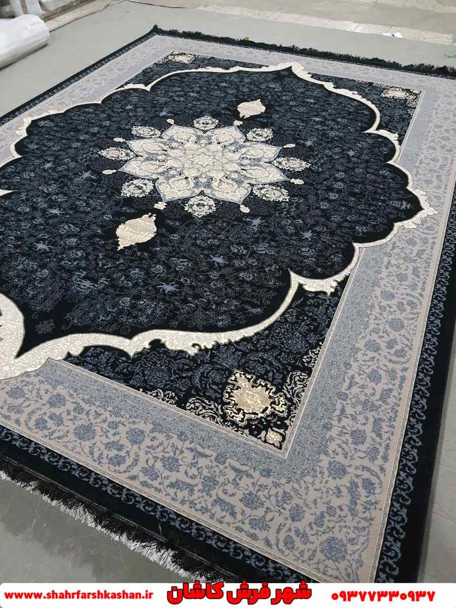 فرش جدید سرمه ای 700 شانه طرح سلنا