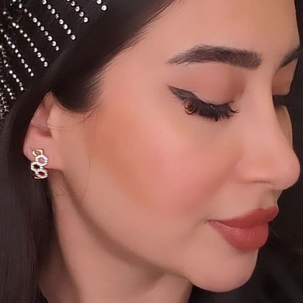 گوشواره دخترانه طرح کندو رنگ طلایی