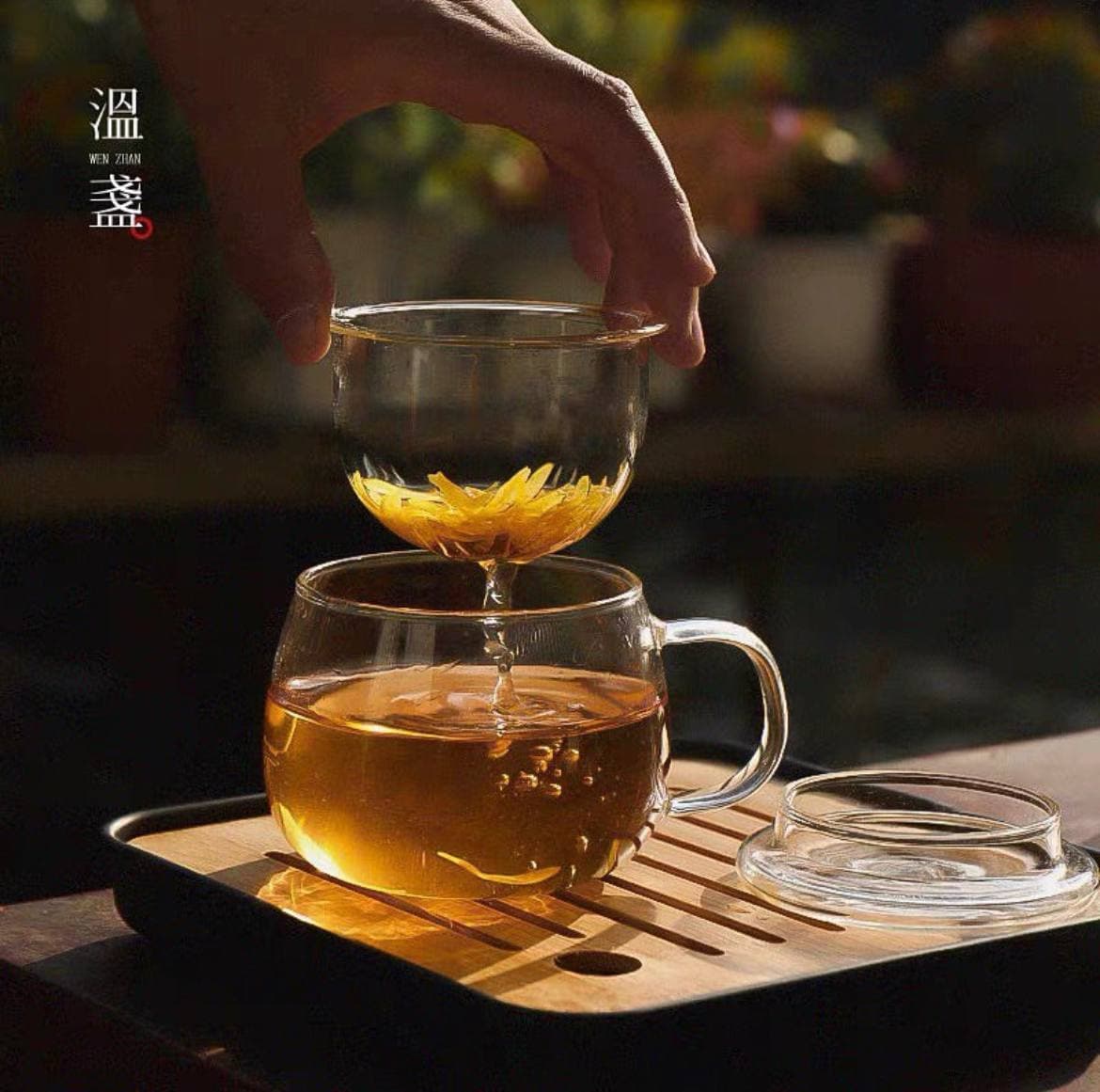 لیوان دمنوش ساز درب بامبو کد 1018016