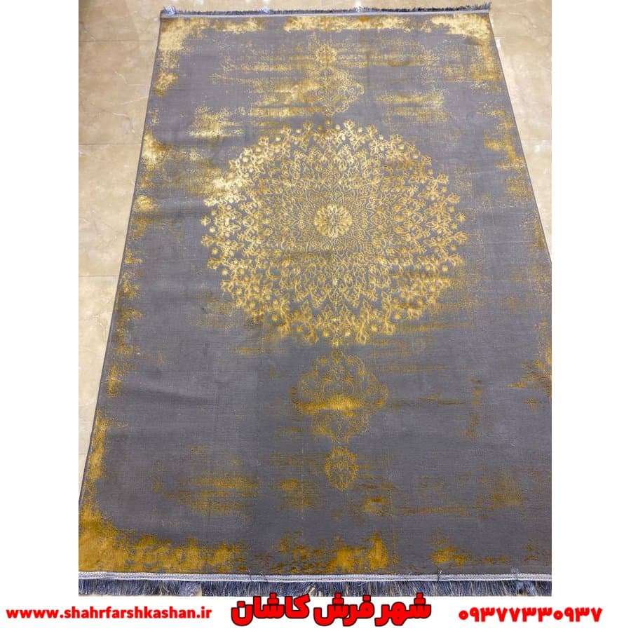 فرش وینتیج دودی طلایی 500 شانه