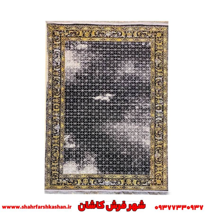 فرش دودی طلایی طرح مدرن