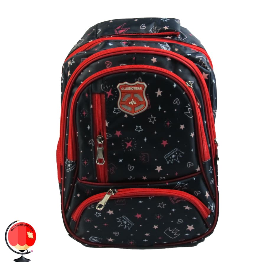 کوله پشتی دخترانه طرح تاج کد 4093 — تصویر ۳