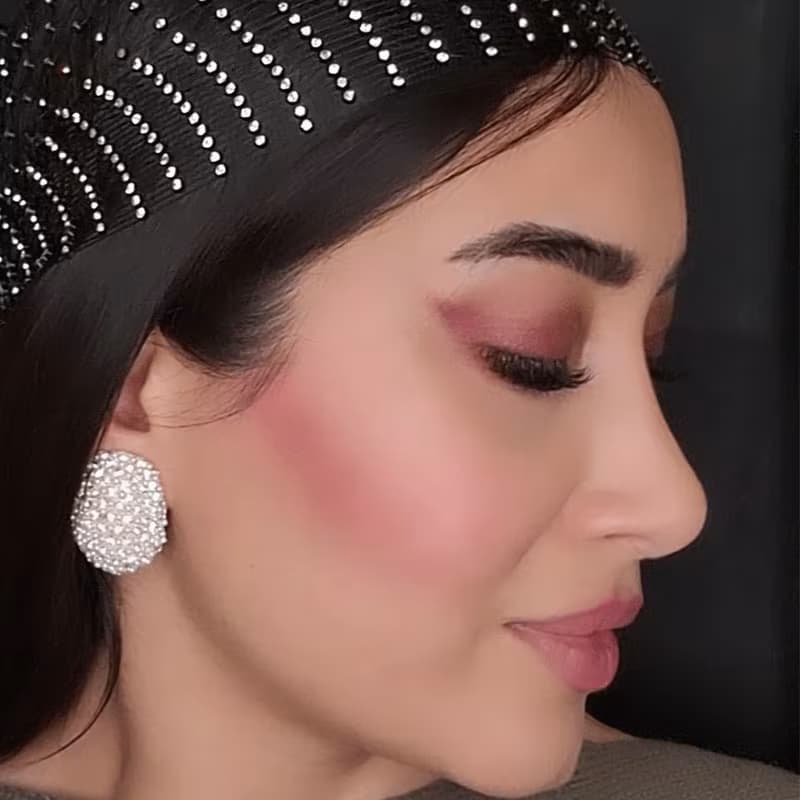 گوشواره سواروسکی دخترانه میخی فول نگین سفید