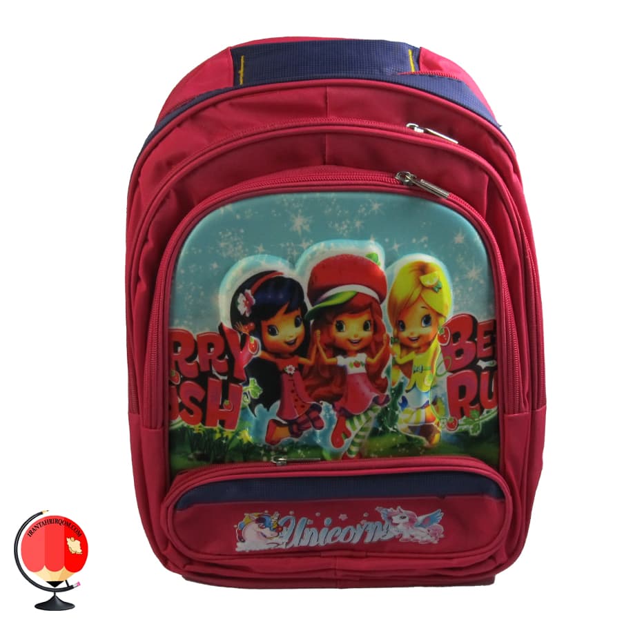 کوله پشتی دخترانه طرح دختر توت فرنگی کد 4031