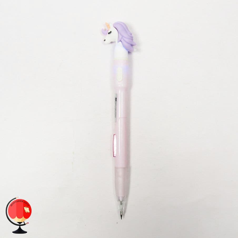 مداد نوکی دخترانه 0.7 چراغدار یونیکورن رنگ بنفش