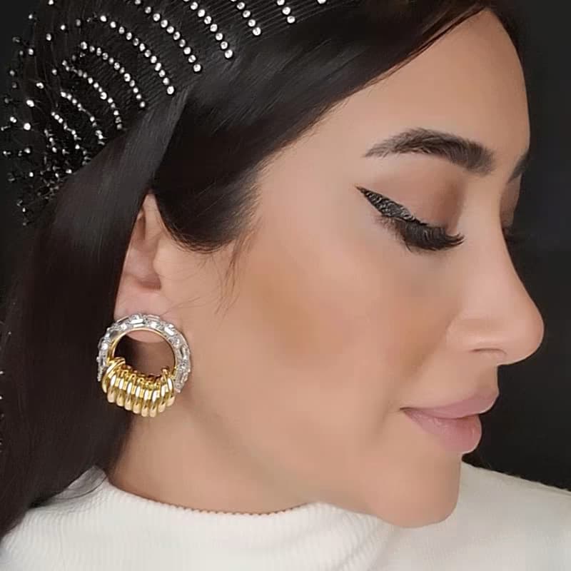 گوشواره دخترانه سواروسکی دورنگ