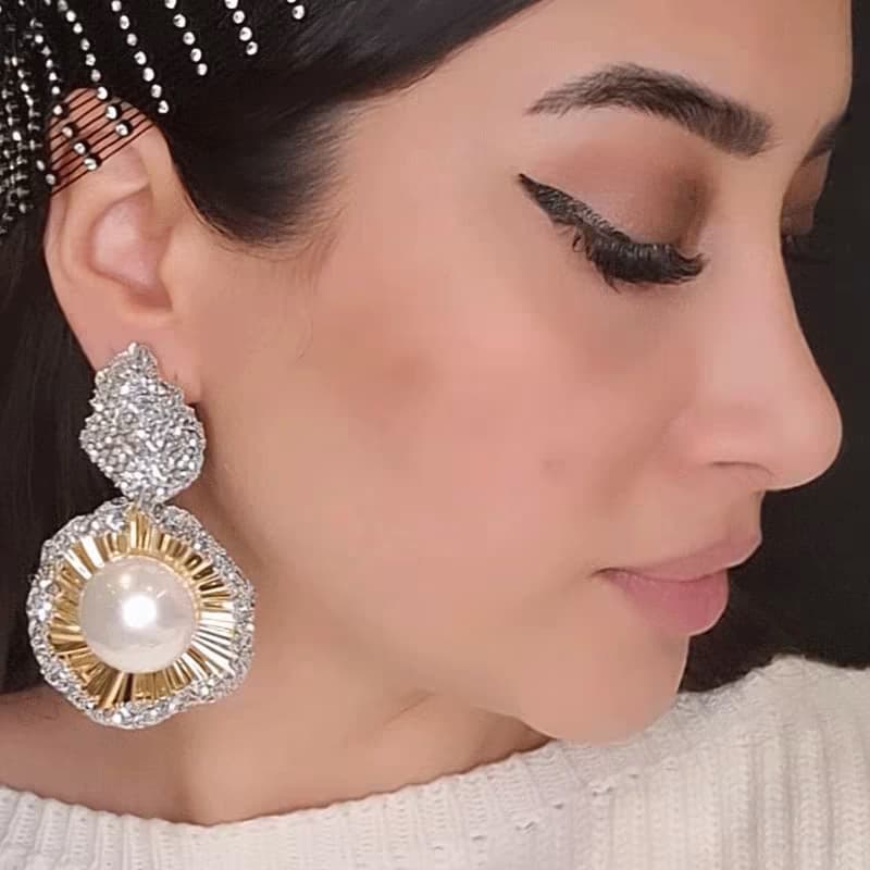 گوشواره دخترانه فشن سوارسکی دورنگ