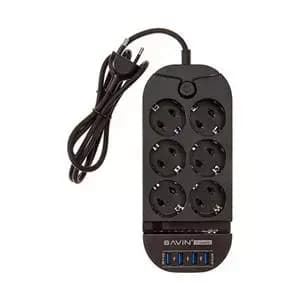 هاب شارژر و چند راهی برق باوین مدل PC589 ا Bavin PC589 4 USB Port Hub 3 Power Socket