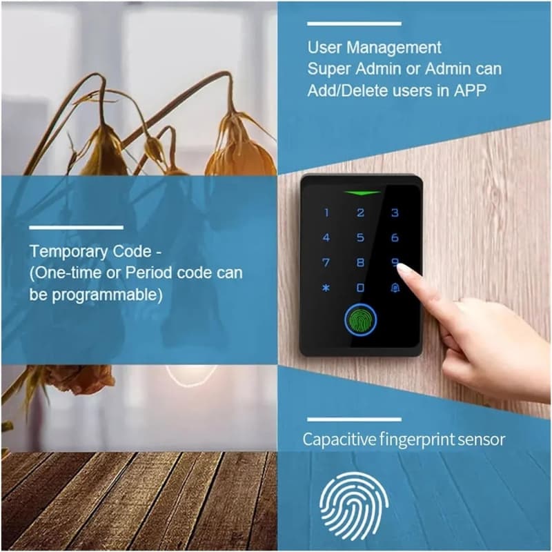 دستگاه اکسس کنترل اثر انگشت هوشمند TUYA با قابلیت کنترل از طریق WIFI و تگ 125KHz مدل CF1 — تصویر ۶