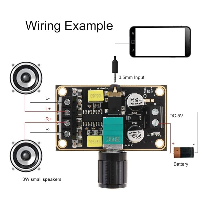 ماژول آمپلی فایر استریو 2x5W کلاس D با تراشه PAM8406 — تصویر ۸