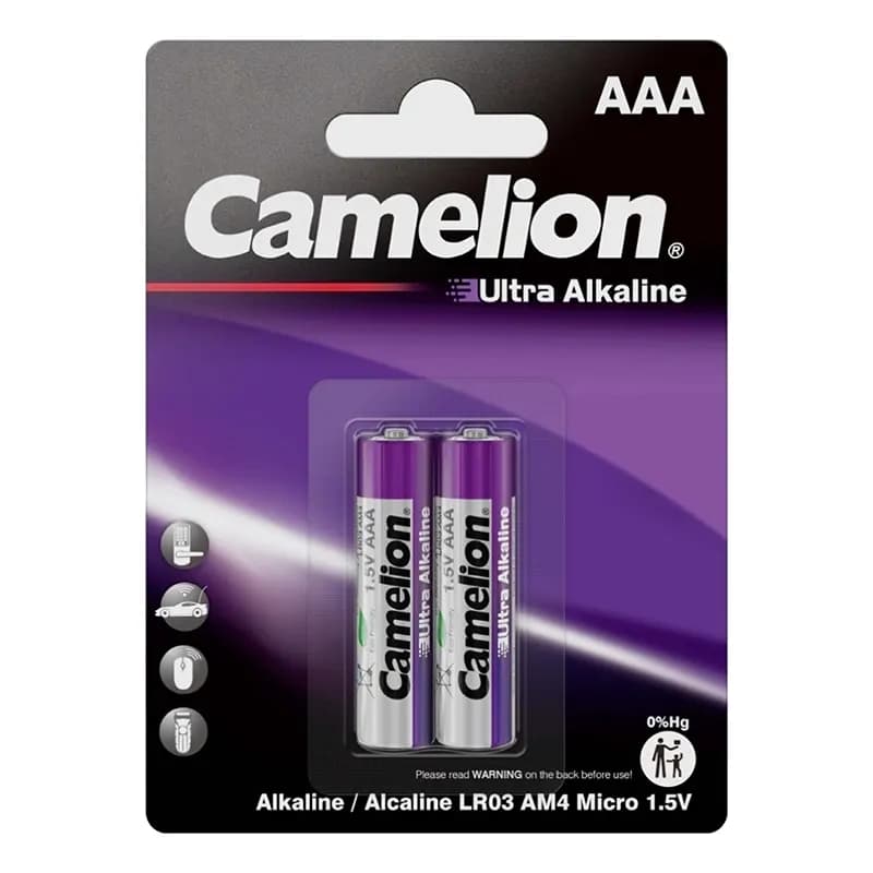 باتری قلمی AAA کملیون (Camelion) مدل LR03-BP2UT بسته 2 عددی