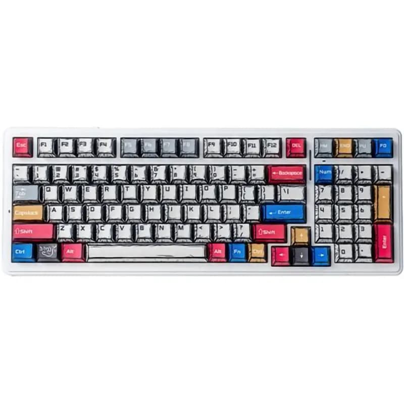 کیبورد گیمینگ آئولا (Aula) مدل F99 COMICS GRAY WOOD SWITCH V3