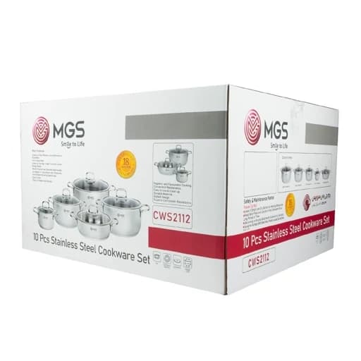 سرویس قابلمه 10 پارچه استیل برندMGS — تصویر ۵