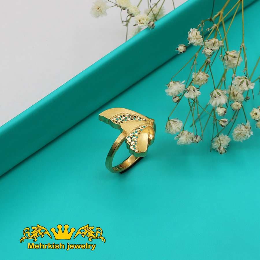 انگشتر پروانه طلا زرد کد 7316 — تصویر ۲