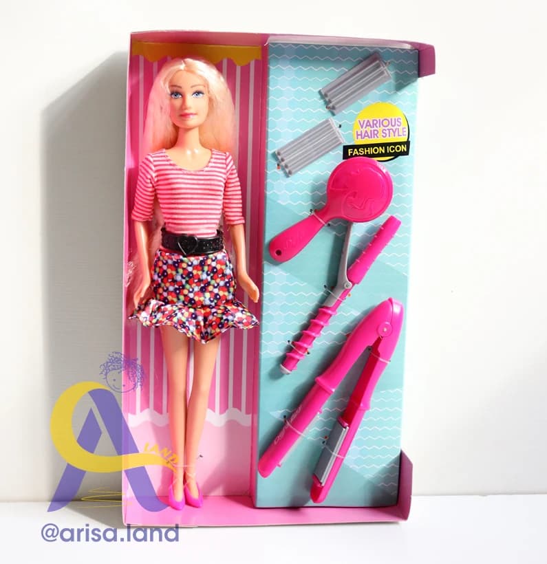 عروسک باربی با ابزارهای درست کردن مو Defa Lucy