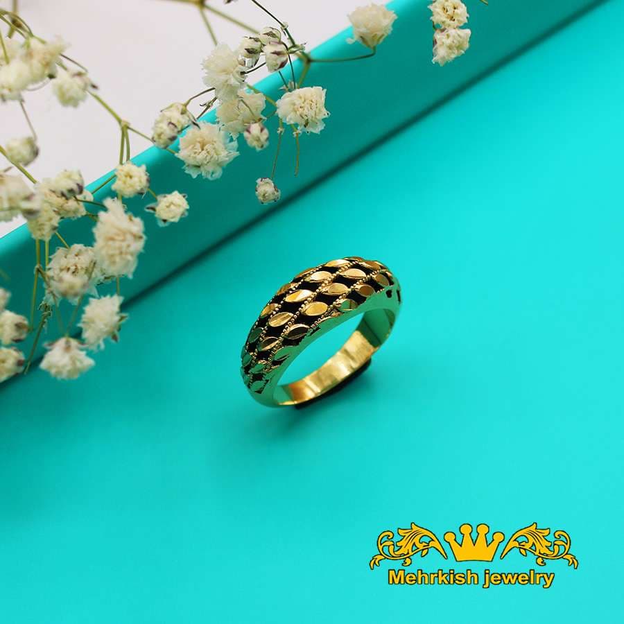 انگشتر سیاه قلم زنانه ۱۸ عیار کد B-940