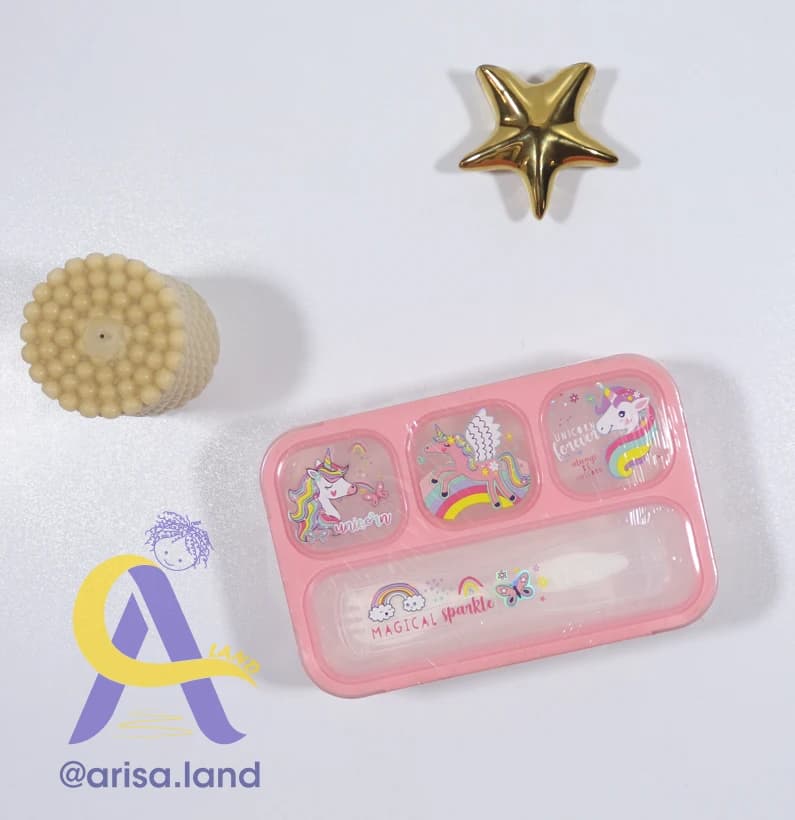 ظرف غذا 4 خانه وست VEST طرح یونیکورن (اوت لت) — تصویر ۴
