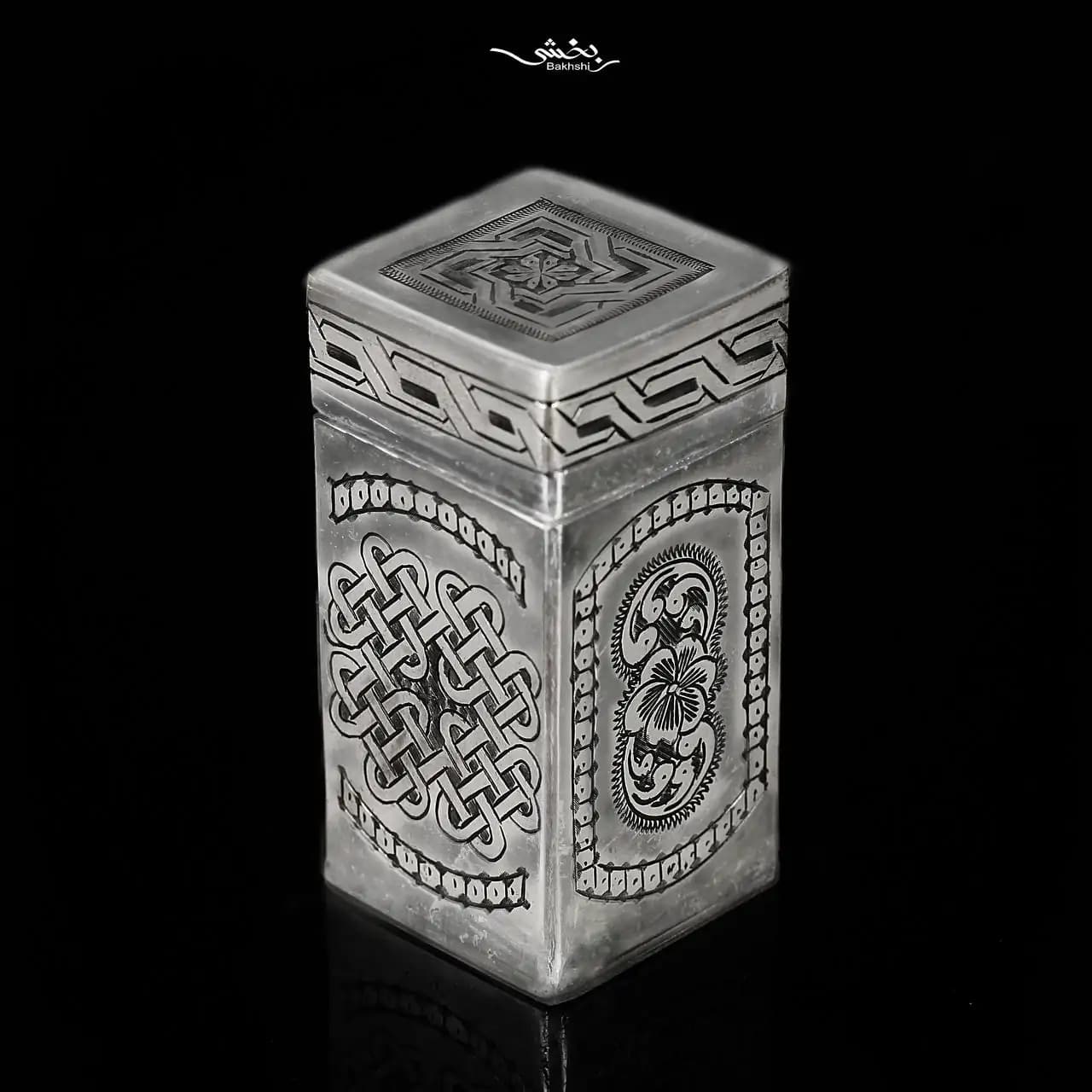 جعبه نقره مستطیل درب دار قلم کانداک