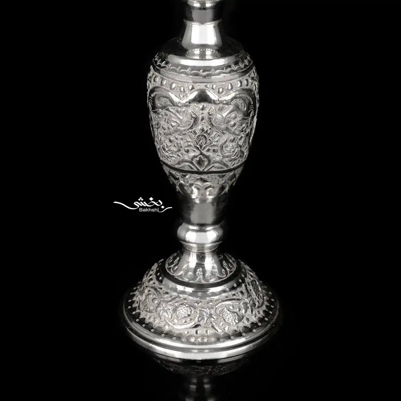 آینه نقره بیضی گل و مرغ — تصویر ۴