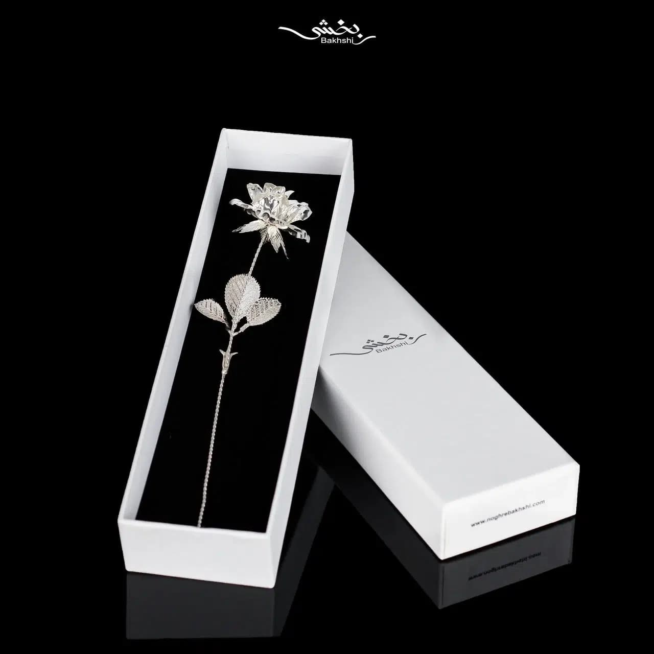 شاخه گل پرسی نقره کد2