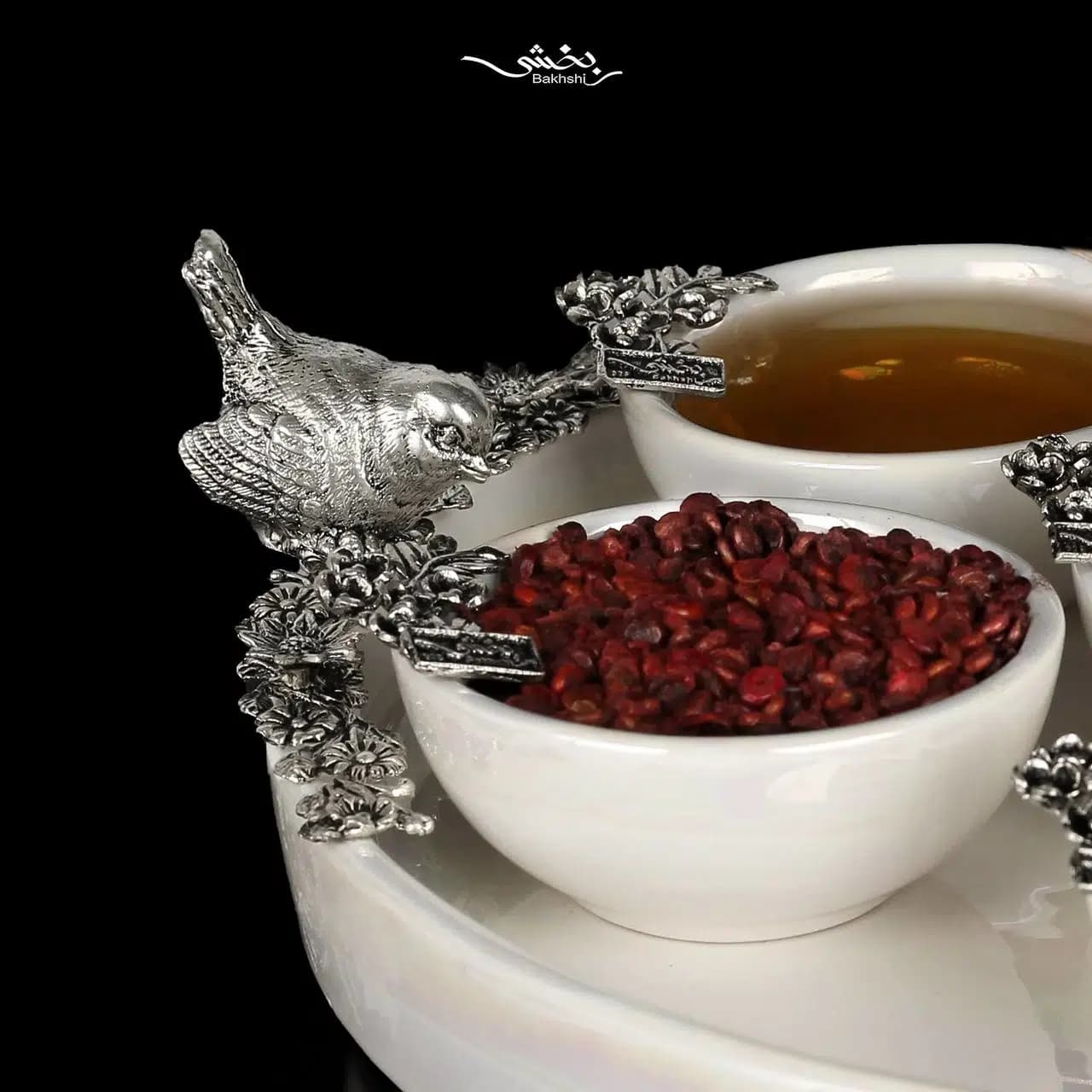 بشقاب بزرگ هفت سین سرامیک نقره — تصویر ۲